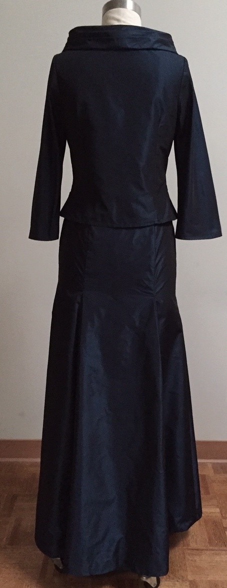 Navy gown with sleeves