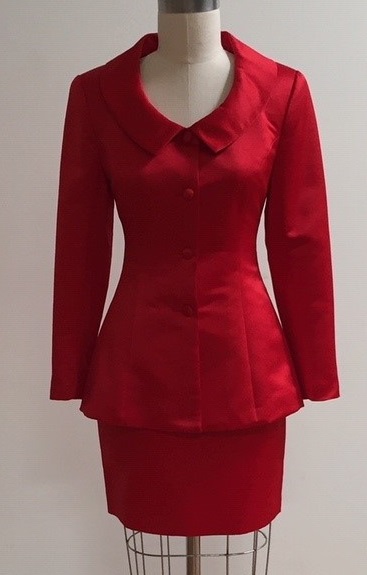 Red skirt suit