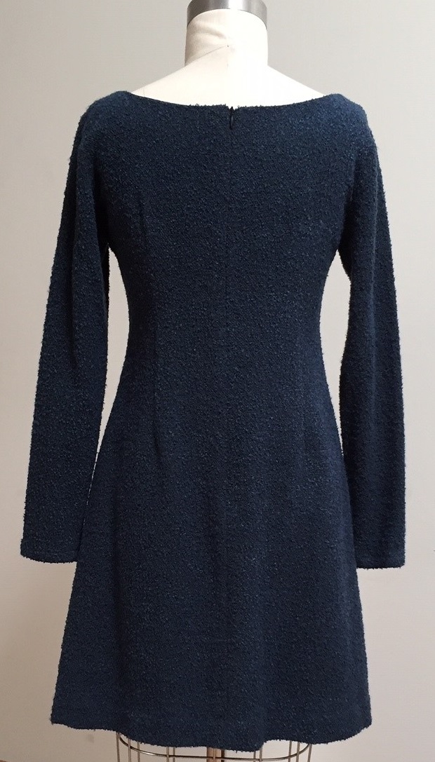 blue long sleeve winter dress