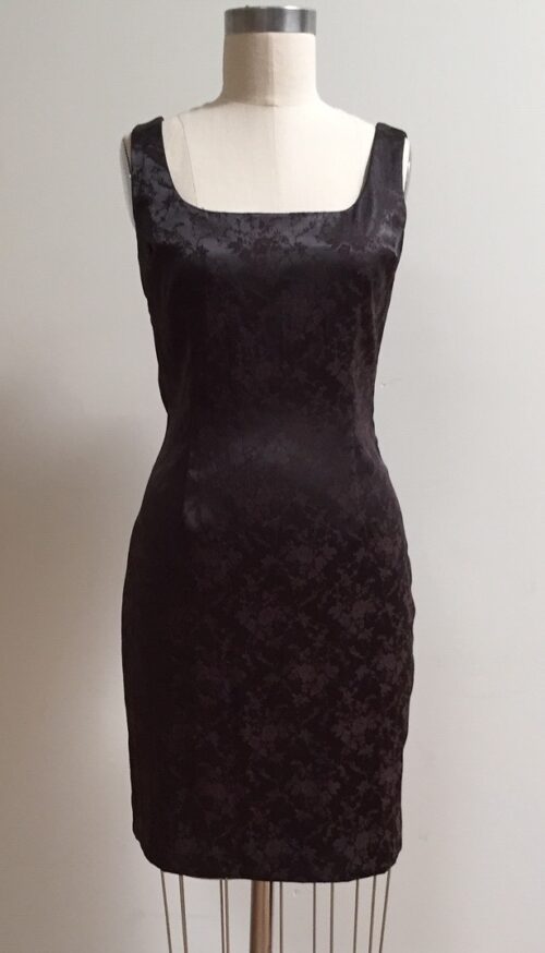 Black fitted sheath dress