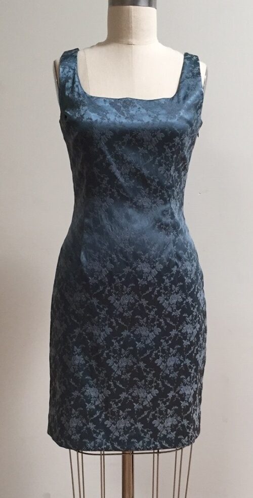 blue fitted dress