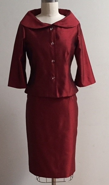 Dark Red jacket and dress for wedding or special occasion