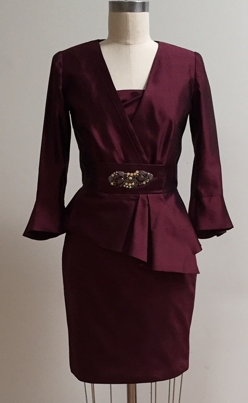 Burgandy dress and jacket