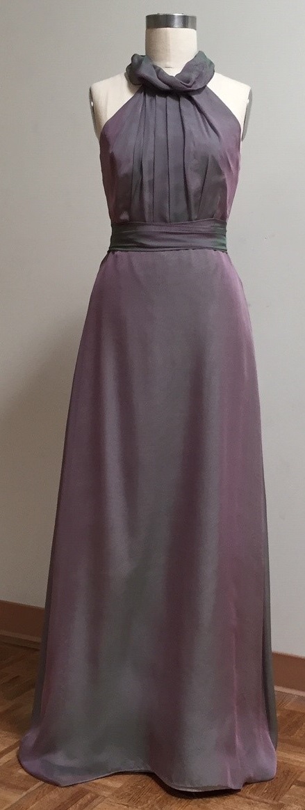 grey chiffon gown for mother of the bride
