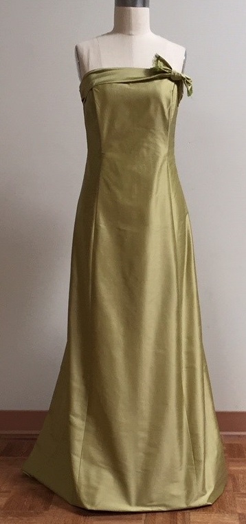 Green A-line gown