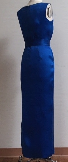 sapphire blue sheath gown for mother of the bride