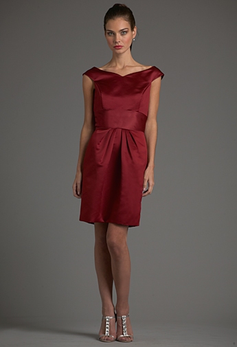 Dark Red off the shoulder dress