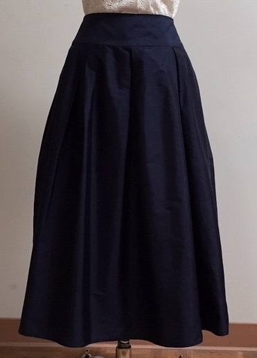 Navy Tea Length Skirt