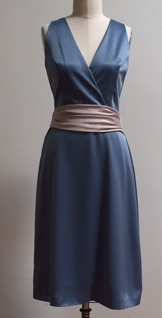 Blue Satin Dress