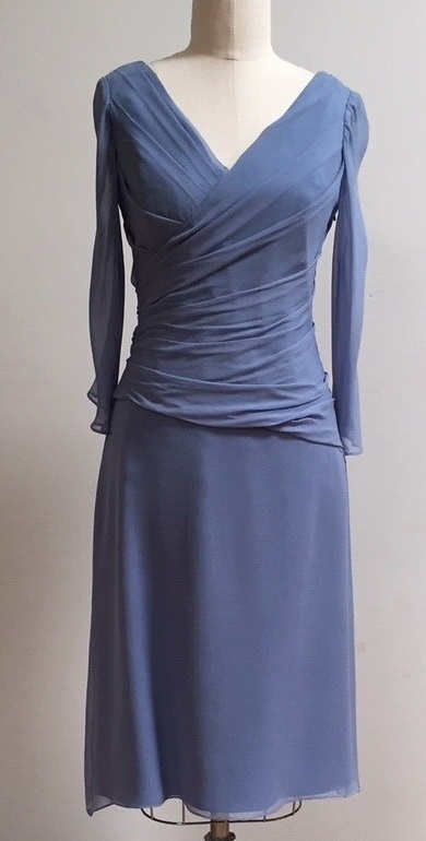 blue flowy dress with sleeve