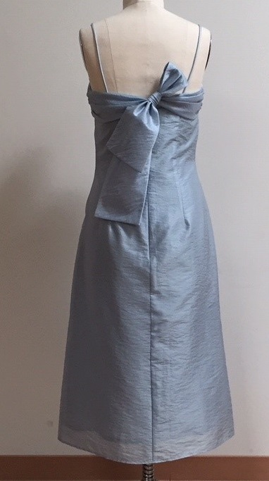 Blue dress with bow in back