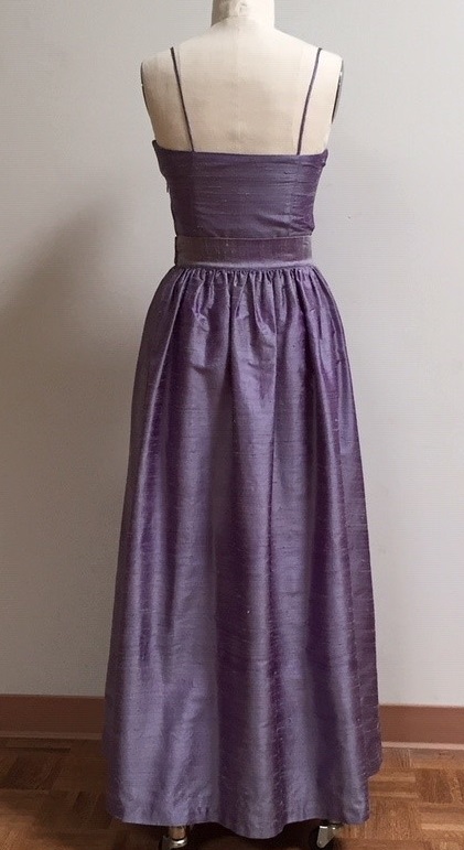 long purple skirt and purple camisole