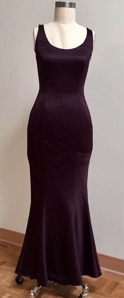 Dark purple fitted gown for black tie event