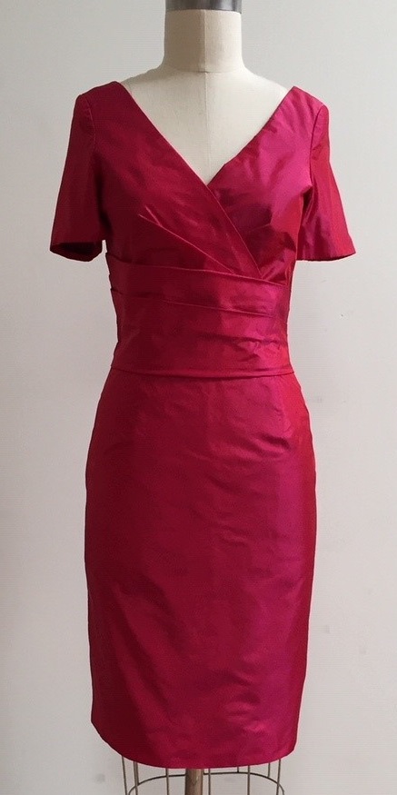 Short sleeve red dress for special occasion