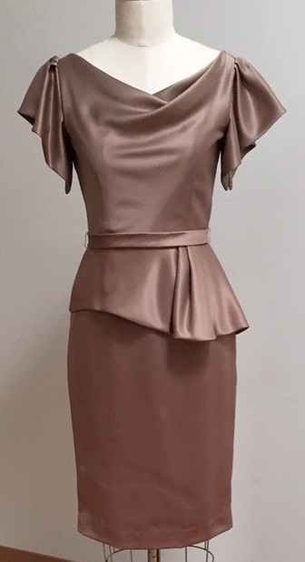 Taupe Mother of the Bride dress with sleeve