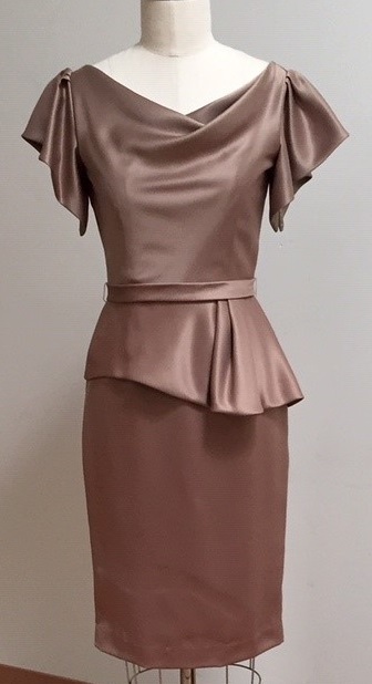 Taupe Mother of the Bride dress with sleeve