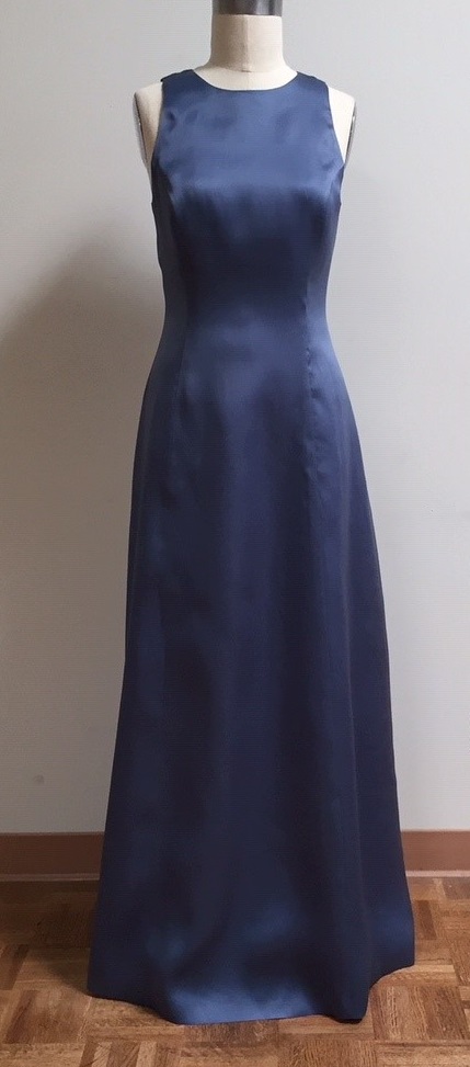 Blue A-line gown for wedding