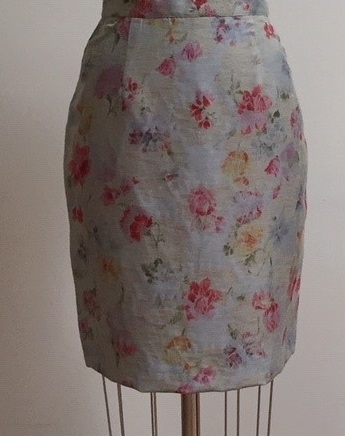 Blue floral spring skirt