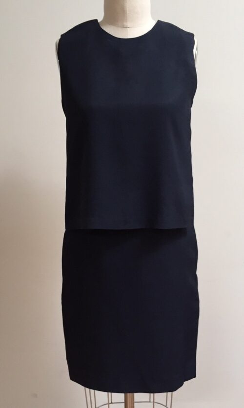 Navy top & skirt for work