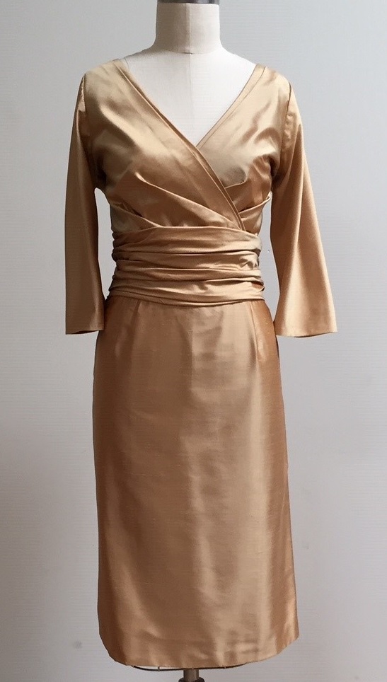 gold dress with sleeves for special occasion
