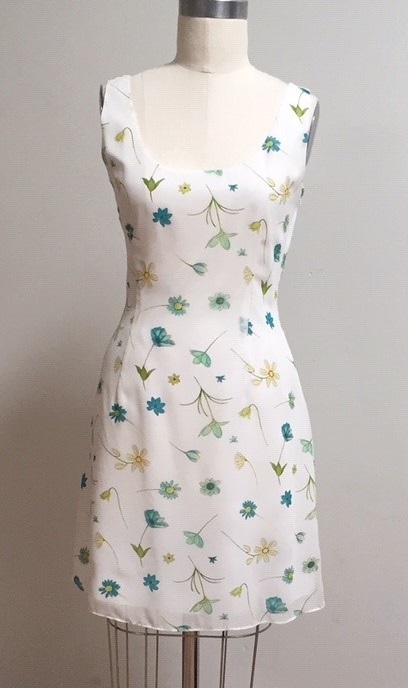 green and white summer dress