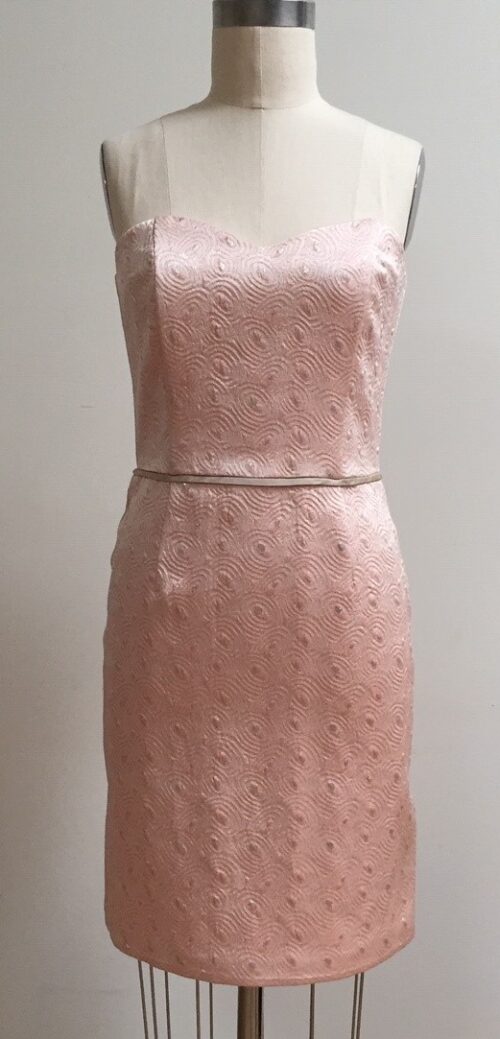 Strapless peach dress for wedding