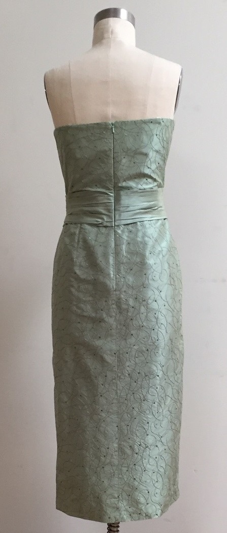 green lea length dress for wedding