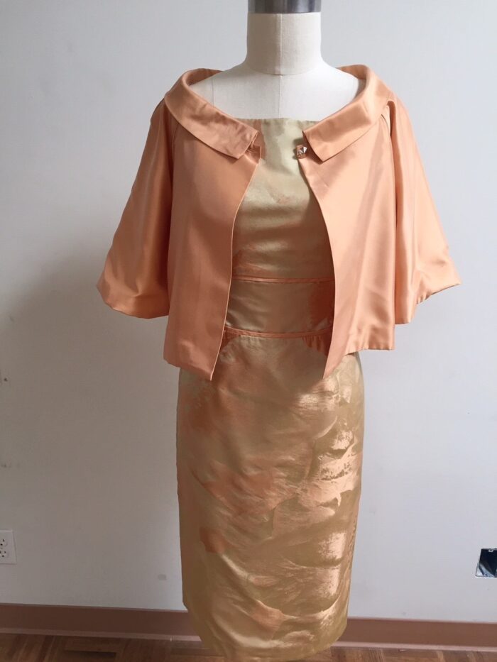Siri Venetian Jacket over marble jacquard dress