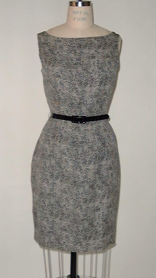 black and white sheath dress