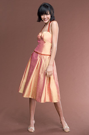 apricot halter sundress