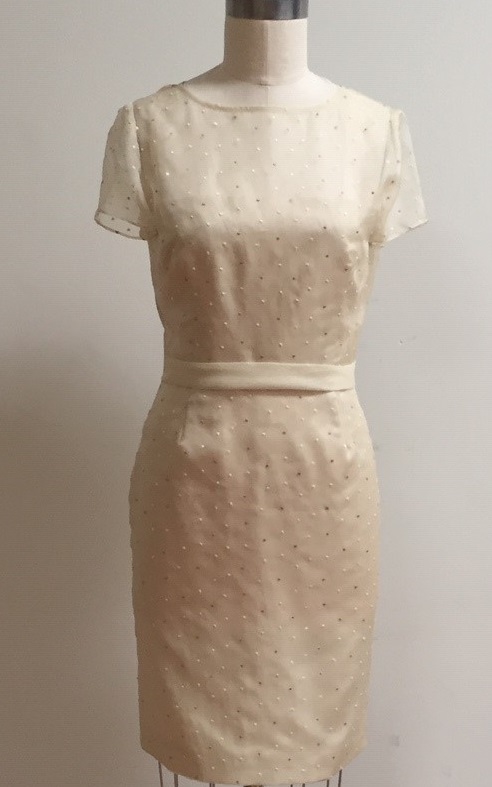 champagne dress with sleeve for wedding