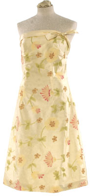 lemon floral A-line dress