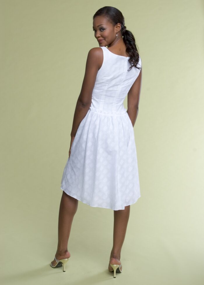 white summer cotton dress