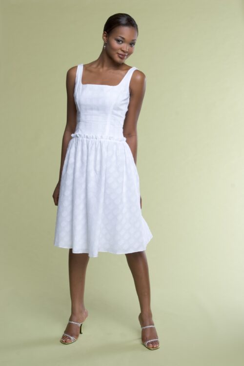 white summer cotton dress