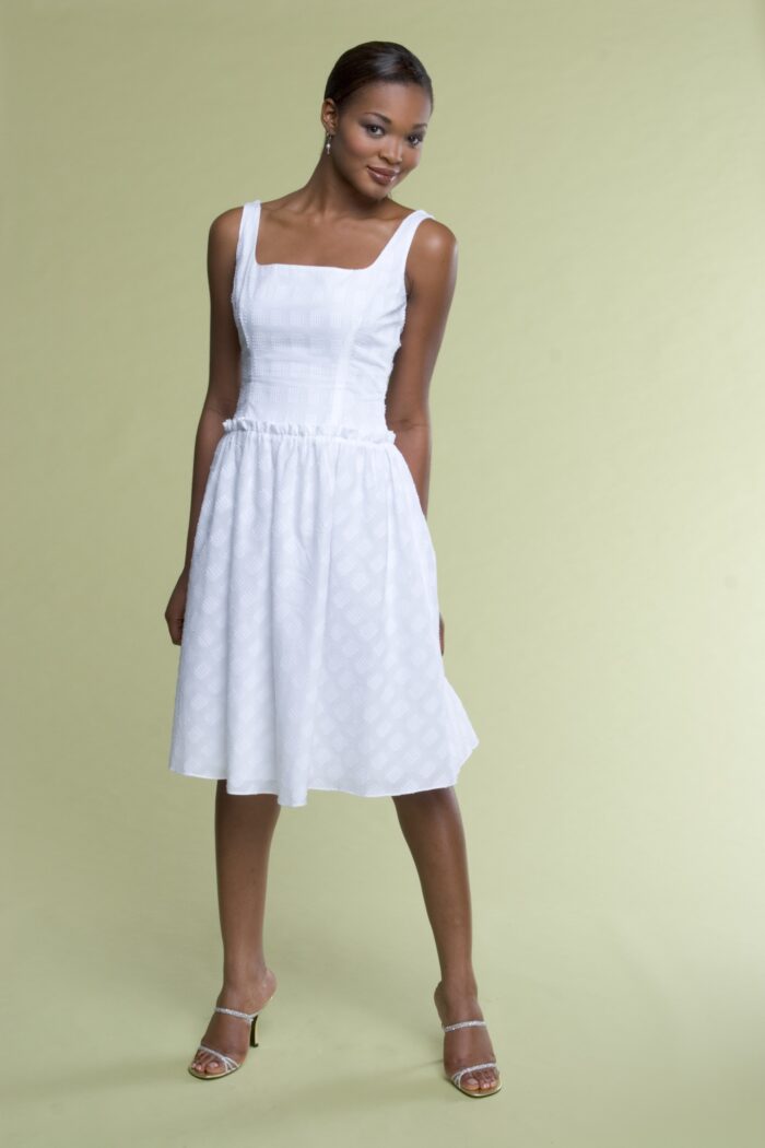 white summer cotton dress