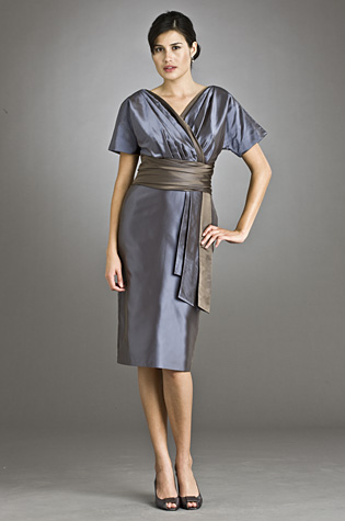 grey blue mother of the bride dress