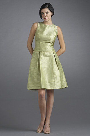 green A-line party dress