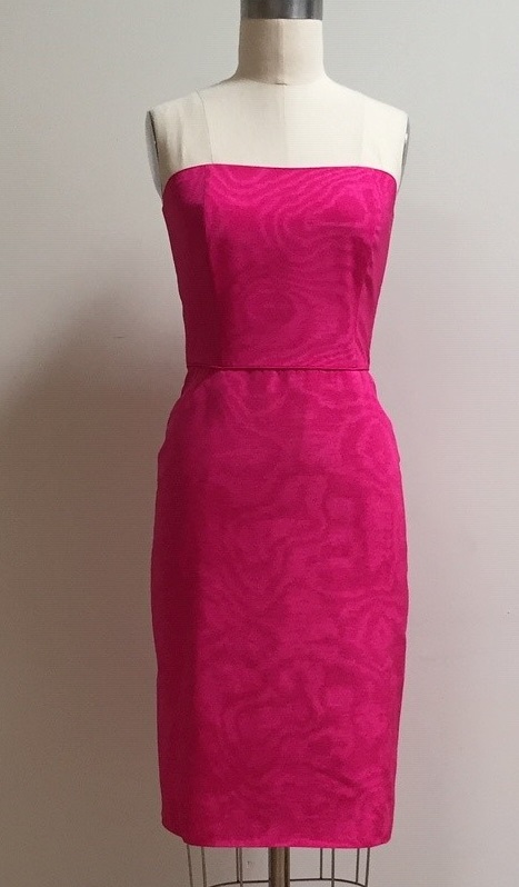 fuchsia pink strapless cocktail dress