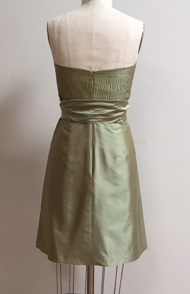 green A-line dress for wedding