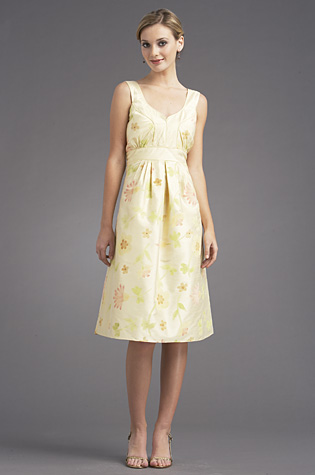 lemon yellow silk dress