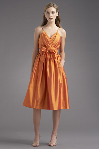 papaya orange A-line summer dress