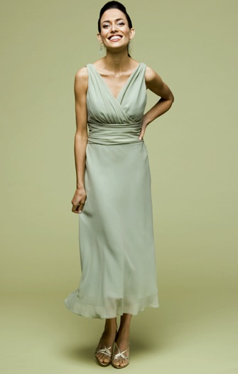 sage chiffon dress