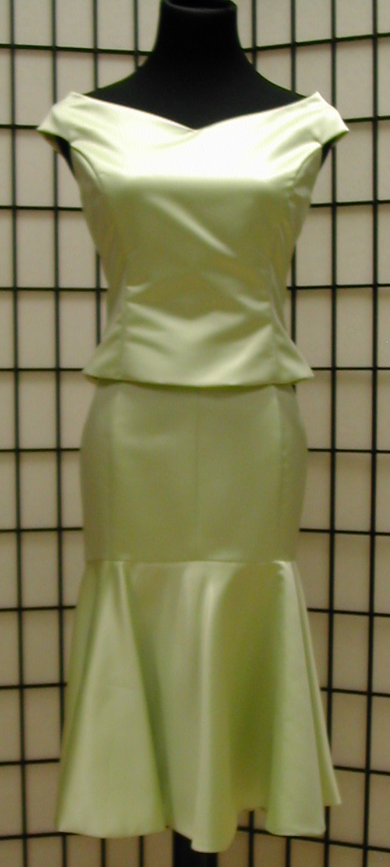 Celery green top and skirt for wedding