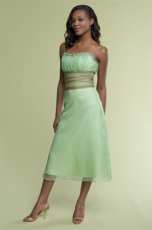 apple green A-line dress for wedding