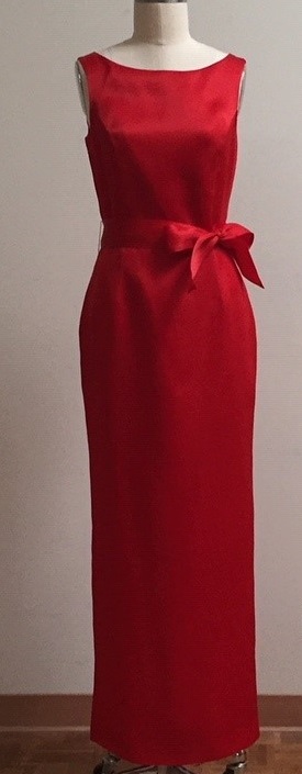 Jackie O Red gown straight skirt
