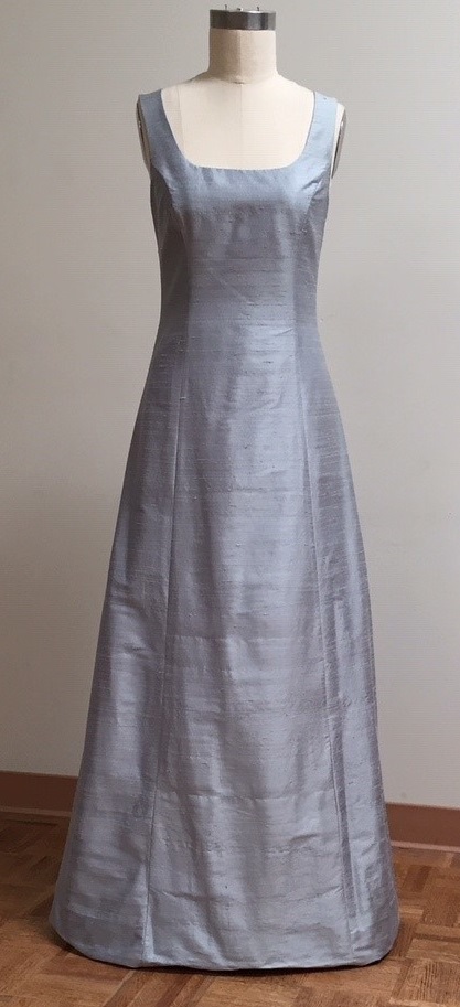 blue A-line gown for wedding