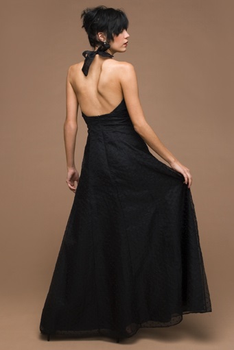 black halter evening gown