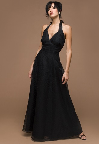 black halter evening gown