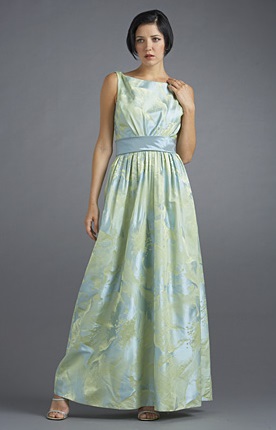 Aqua green gown with full skirt for mother of the bride