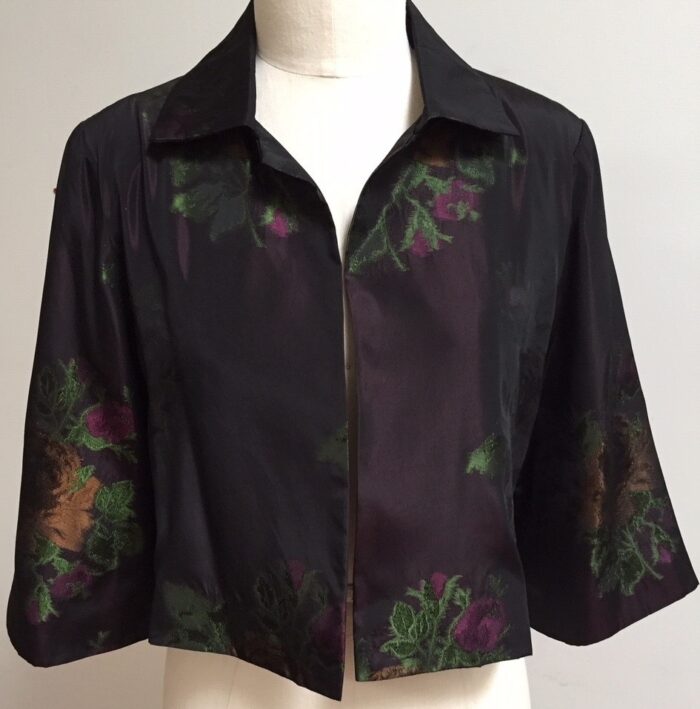 black silk floral jacket